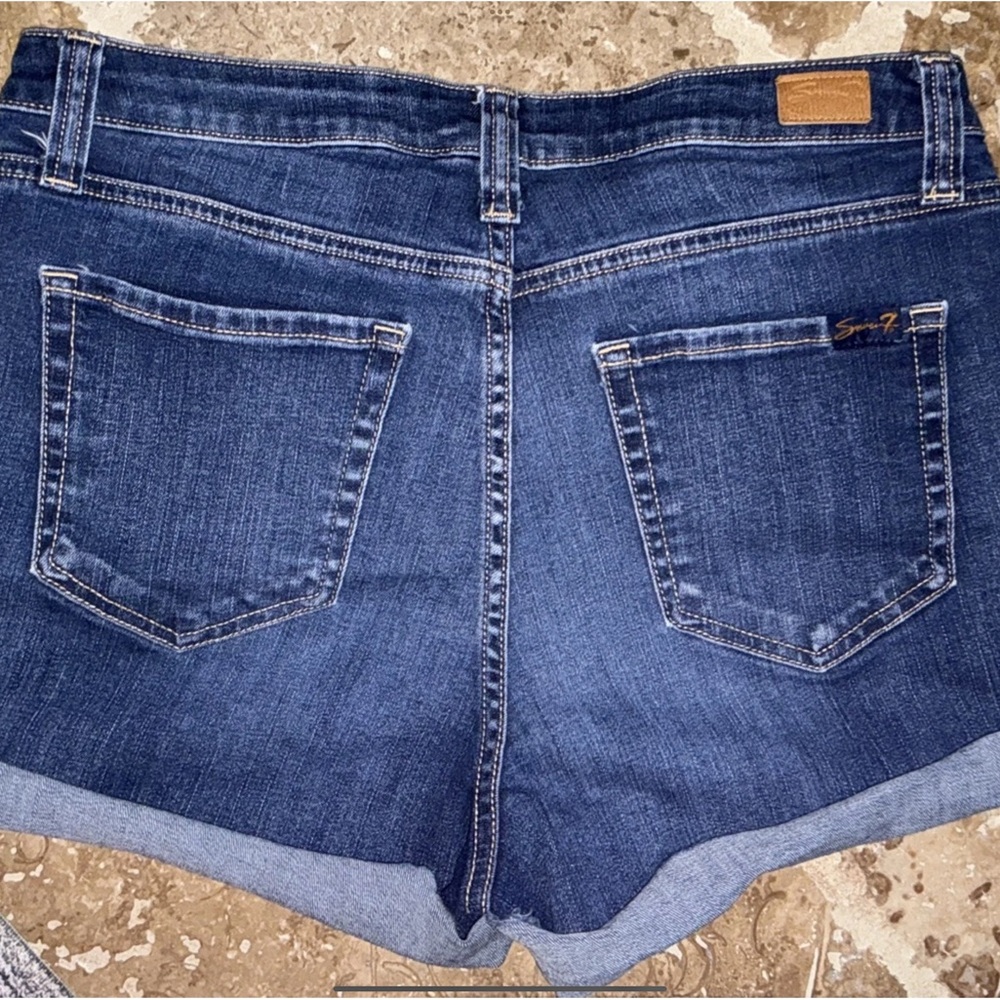Seven7 Indigo Denim Jean Shorts women’s size 10 - Picture 6 of 9